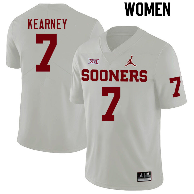 Women #7 Zion Kearney Oklahoma Sooners College Football Jerseys Stitched-White